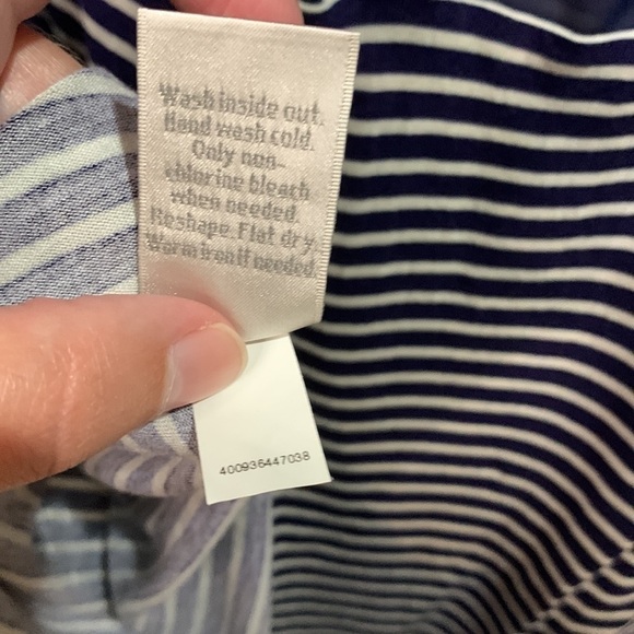 Lauren Conrad semi sheer back navy and white striped T-shirt size small - Picture 5 of 6